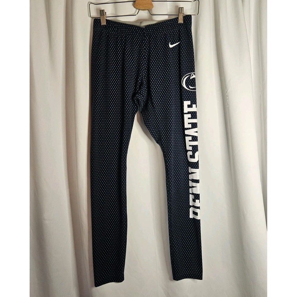 Nike Penn State Nittany Lions Women Navy Blue Dotted Athletic Leggings PSU